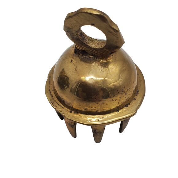 Brass Claw Bells Set 3 Camel Etched India Dangle Temple Chimes Boho Decor Rustic - Picture 14 of 15